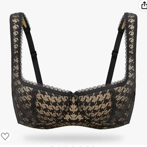 women’s black balconette lightly padded push up bra